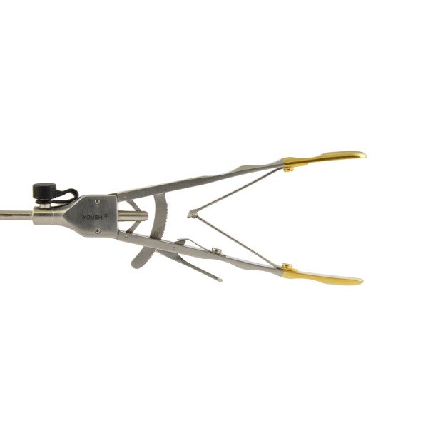 Голкотримач із золотистою рукояткою V-подібної форми (бранші вигнуті вліво) 5*330