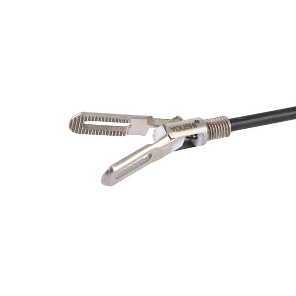 Біполярний затискач (атравматичний тип) ЛОКЕМЕД Ф5*330 з пластиковою рукояткою, з кабелем