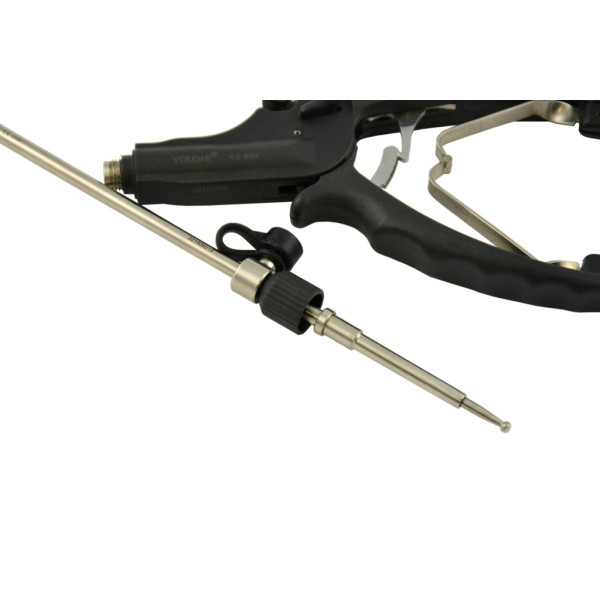 Голкотримач ЛОКЕМЕД з V-подібною пластиковою рукояткою (бранші вигнуті вліво), розбірний, Ф5*330